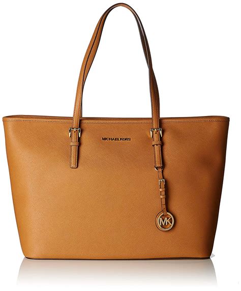 michael michael kors jet set medium logo tote|saffiano leather tote michael kors.